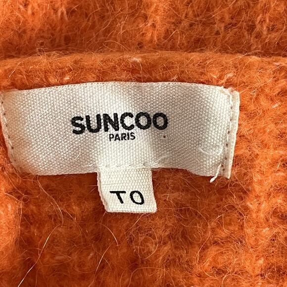 Suncoo Paris Pullover Sweater Women’s XS Alpaca Blend Puff Sleeve Soft Orange - Picture 11 of 13